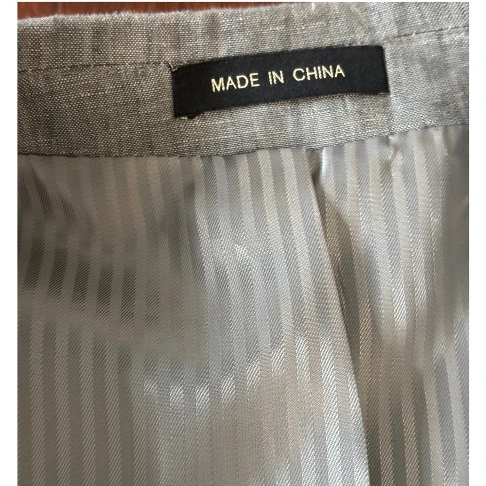 Milano Moda Mens Linen Blazer 42L‎ Grey Two Button Summer Sport Coat Jacket
